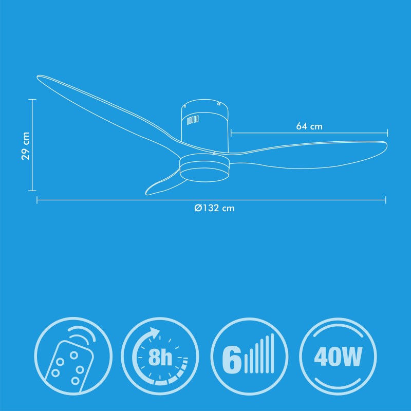 CEILING FAN WITH LIGHT AND SUMMER/WINTER FUNCTION