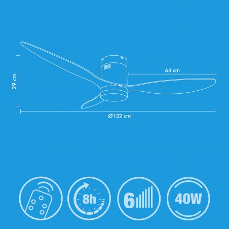 CEILING FAN WITH LIGHT AND SUMMER/WINTER FUNCTION