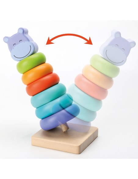 Fa játék - piramis halmozás Hippopotamus 2
