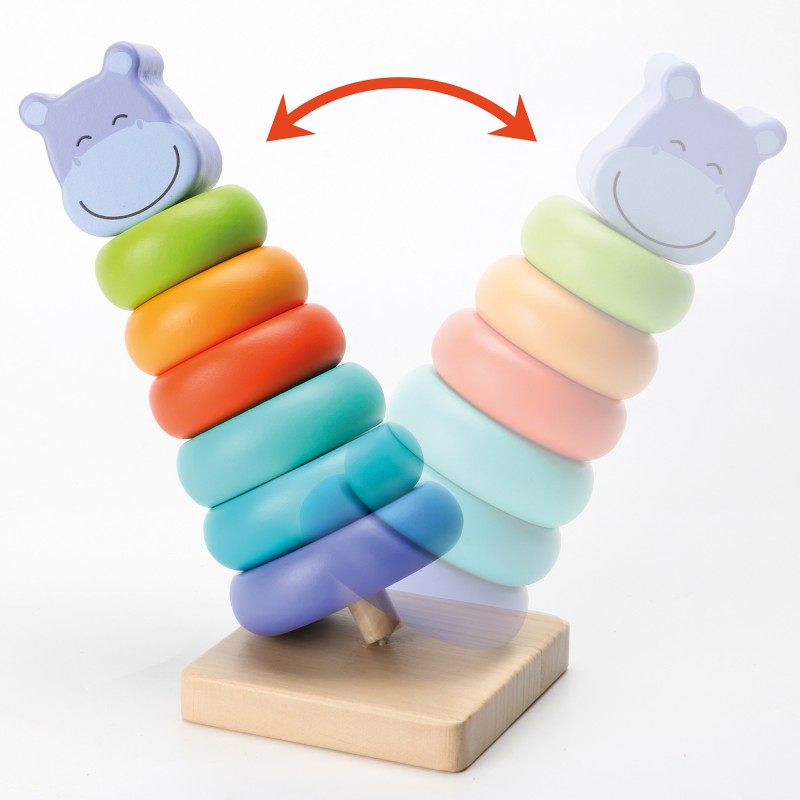 Wooden Toy - Pyramid Stacking Hippopotamus