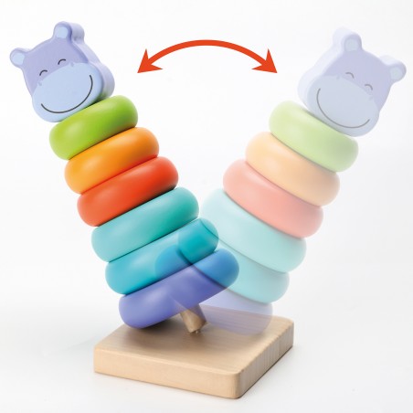 Wooden Toy - Pyramid Stacking Hippopotamus