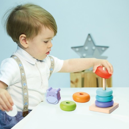 Wooden Toy - Pyramid Stacking Hippopotamus