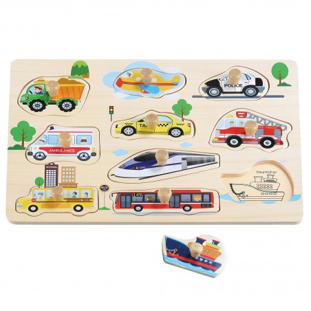 Puzzle de lemn / autoturisme de animale - sortiment