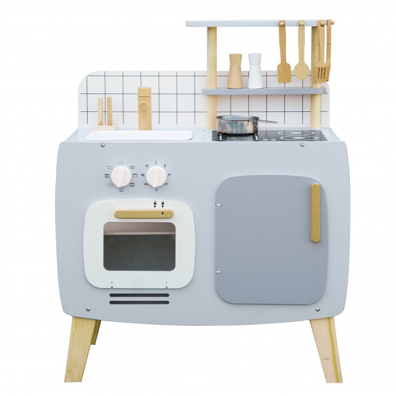 COCINA INFANTIL DE MADERA CON ACCESORIOS