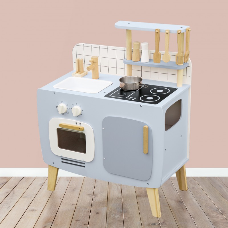 Cucina per bambini in legno con accessori