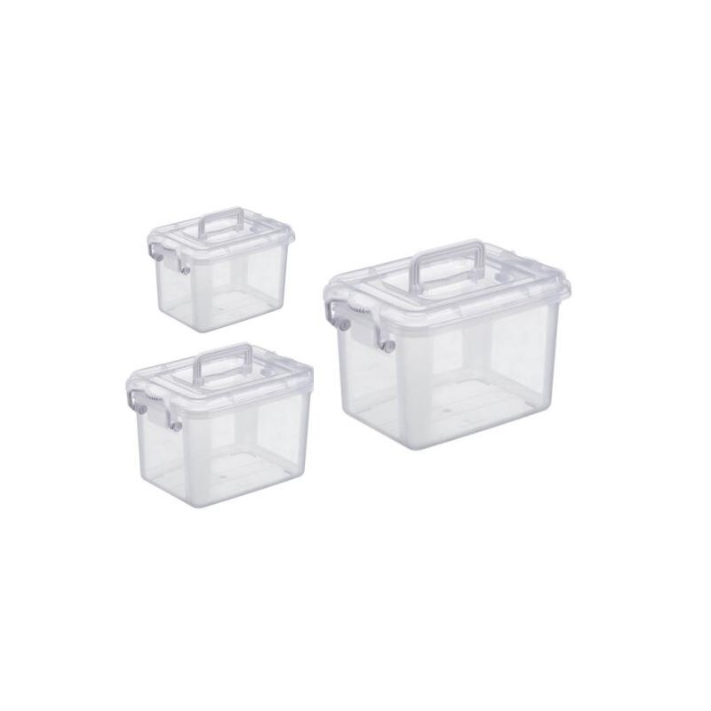 Trois boîtes de rangement