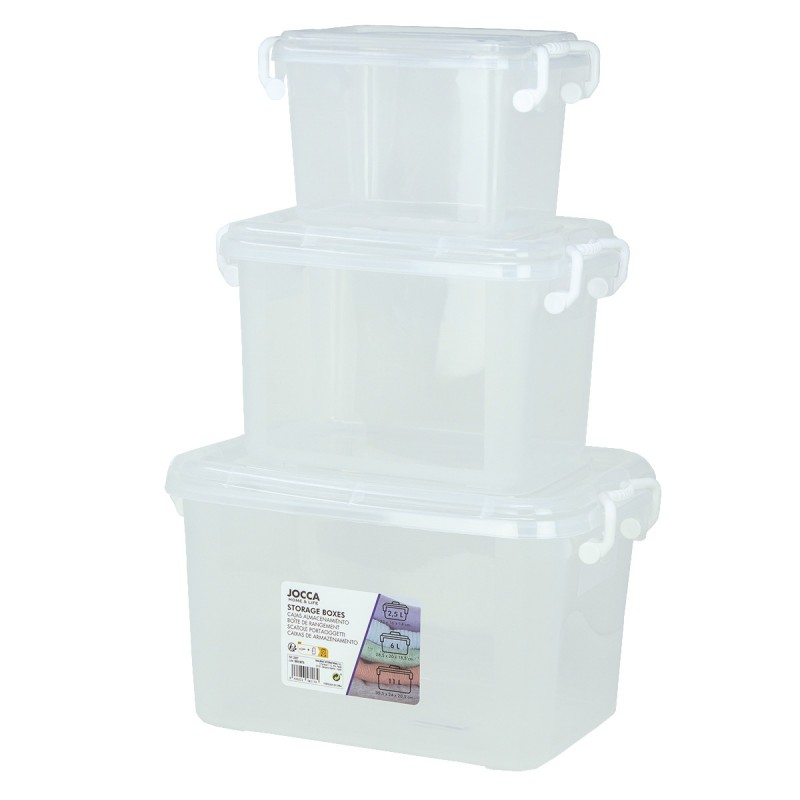 Tres cajas de almacenamiento