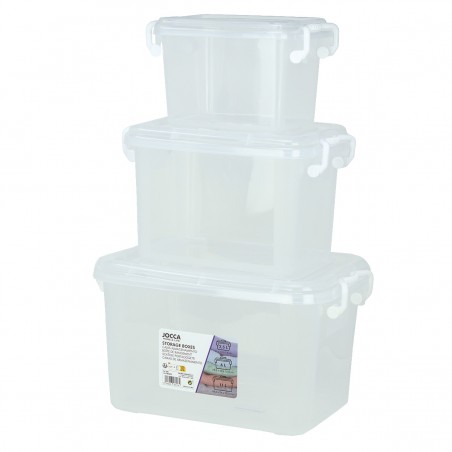 Trois boîtes de rangement