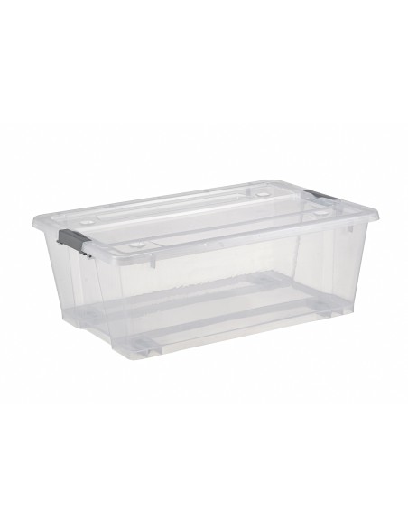 30 l plastic opbergdoos met grote clips