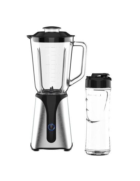 Blender med krystallkrukke og reiseflaske