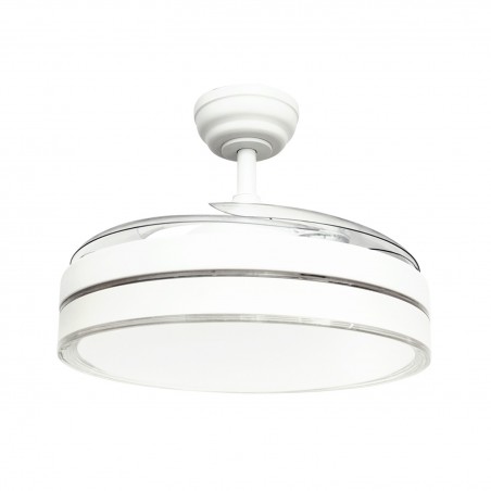 CEILING FAN WITH LED LIGHT AND RETRACTABLE BLADES