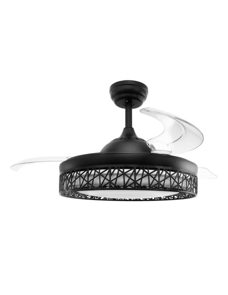 CEILING FAN WITH LED LIGHT AND RETRACTABLE BLADES 2