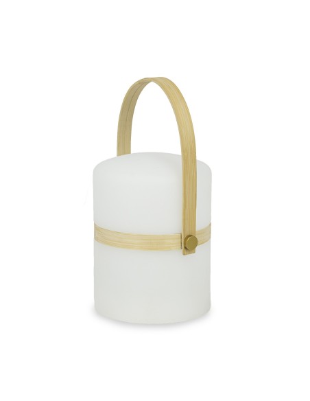 Luminária de mesa LED portátil com cabo de bambu 2