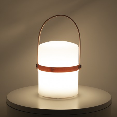 LAMPADA LED DA TAVOLO PORTATIL CON MANICO DI BAMBÙ
