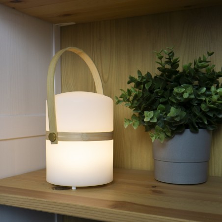 LAMPARA LED DE MESA PORTATIL CON ASA DE BAMBOO