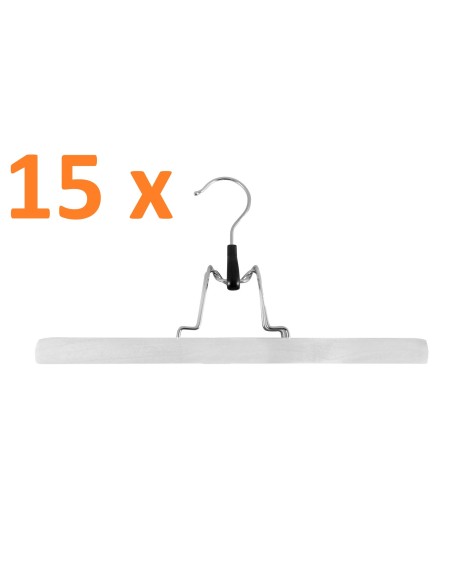 SET DE 16 PERCHAS PINZA DE MADERA BLANCA