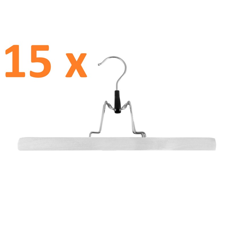 SET DE 16 PERCHAS PINZA DE MADERA BLANCA