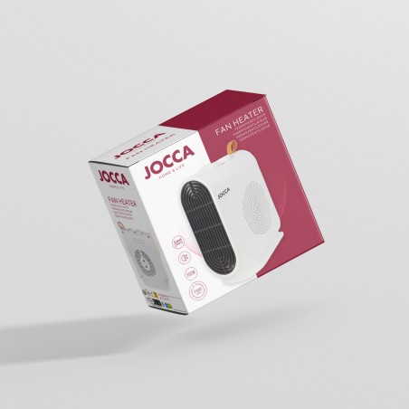 Jocca Aquecedor de mesa 2000W com função de calor e ventilador, termostato ajustável e proteção contra superaquecimento