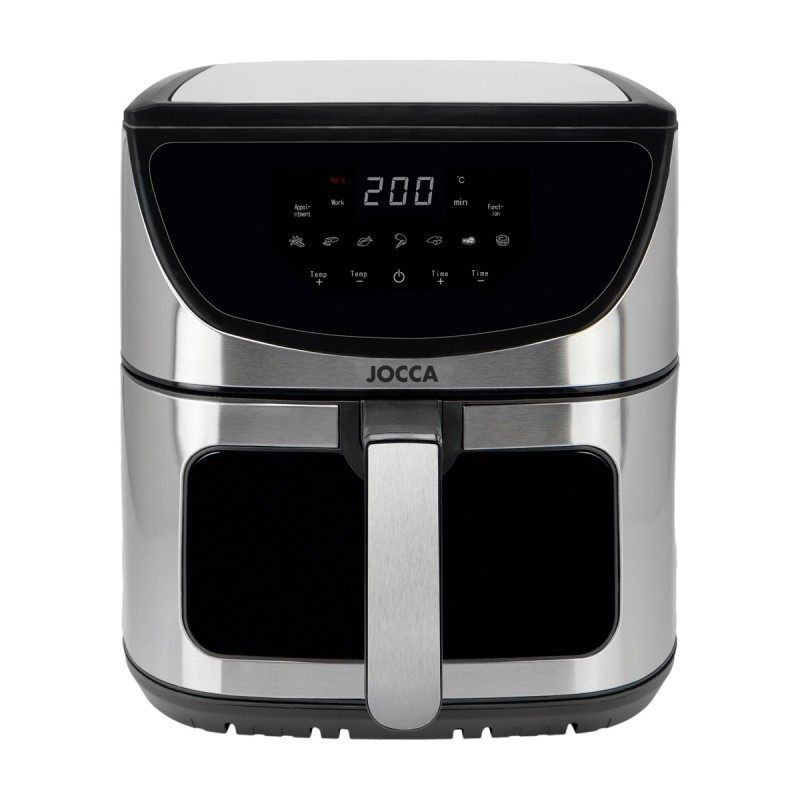 8L air fryer with window - black and silver