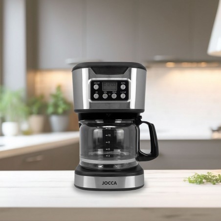 Máquina de café de gotejamento digital 1,5 l com jarro de vidro e temporizador