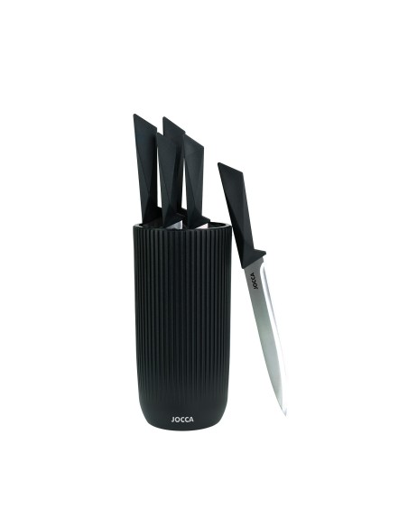 KNIFE BLOCK WITH 5 STAINLESS STEEL KNIVES