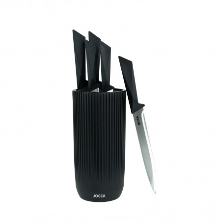 KNIFE BLOCK WITH 5 STAINLESS STEEL KNIVES