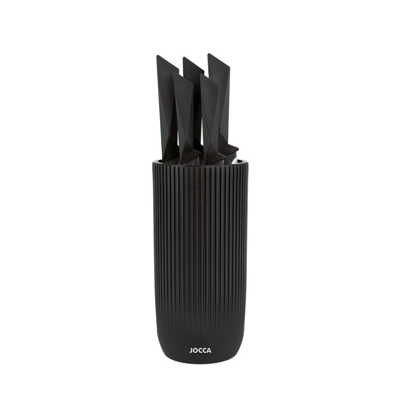 KNIFE BLOCK WITH 5 STAINLESS STEEL KNIVES