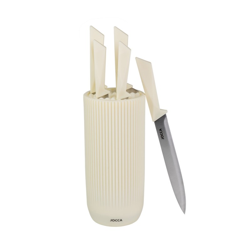 Tacoma with 5 knives stainless steel cream color or black
