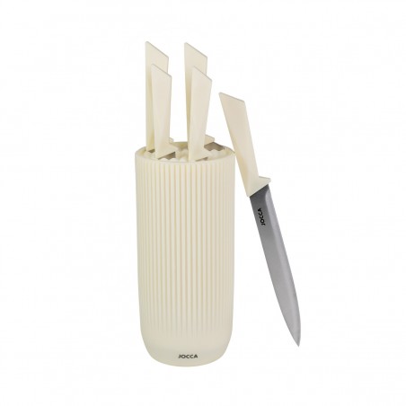 KNIFE BLOCK WITH 5 STAINLESS STEEL KNIVES