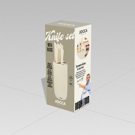 KNIFE BLOCK WITH 5 STAINLESS STEEL KNIVES