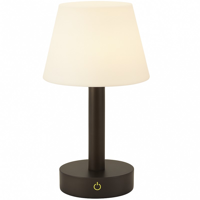 Lampa stołowa LED do ładowania ciemne drewno 3 tony