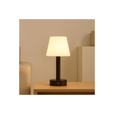 LED-bordlampe genopladelig mørkt træ 3 toner