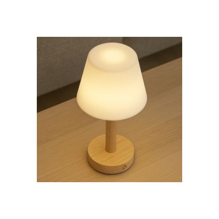 Led tafellamp oplaadbaar donker hout 3 ton