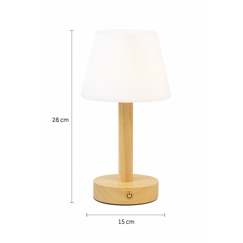 LED stolna svetilka Ponovno polnljiva Temno les...