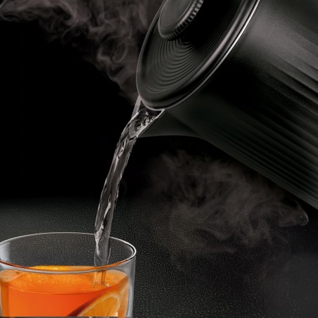 Zwarte waterkoker 1.8L roestvrij staal 1500W