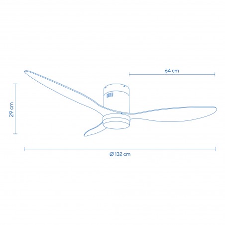 Ventilateur de plafond avec fonction de lumière et d'été / hiver