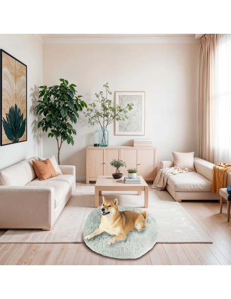 Lit de cheveux rond pour animaux de compagnie