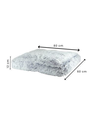 Cama rectangular de pelo para mascotas