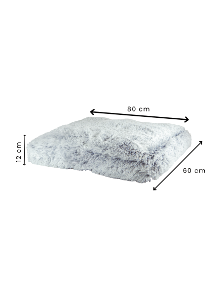 Cama rectangular de pelo para mascotas