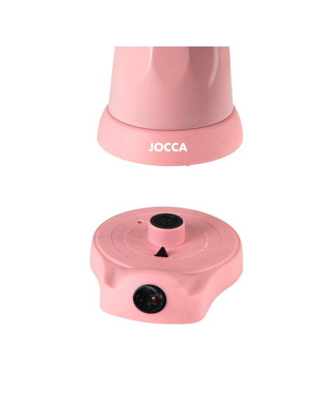 Rosa elektrisk italiensk kaffetrakter 6 kopper med base