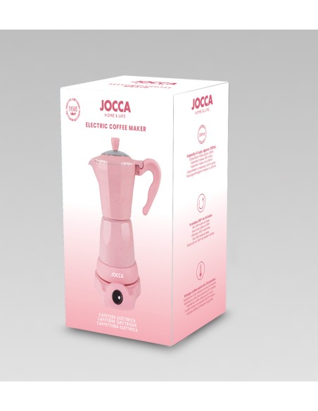 Roze elektrisch Italiaans koffiezetapparaat 6 kopjes met basis