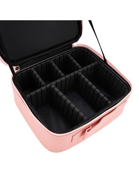 Cartella di trucco con specchio a led rosa ricaricabile 2