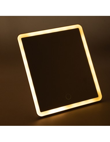 Makeup koffert med oppladbart rosa LED-speil