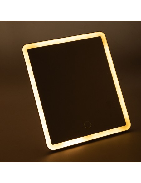 Cartella di trucco con specchio a led rosa ricaricabile