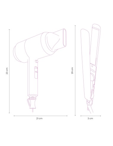 Setați uscătorul de păr 2200W Motor DC + 45W...