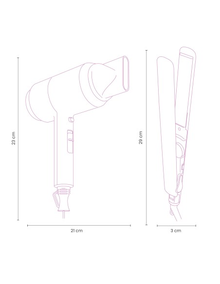Setați uscătorul de păr 2200W Motor DC + 45W Hair Fier