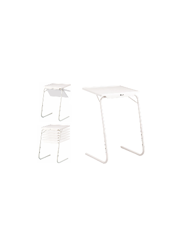 WHITE ADJUSTABLE FOLDING AUXILIARY TABLE WITH...