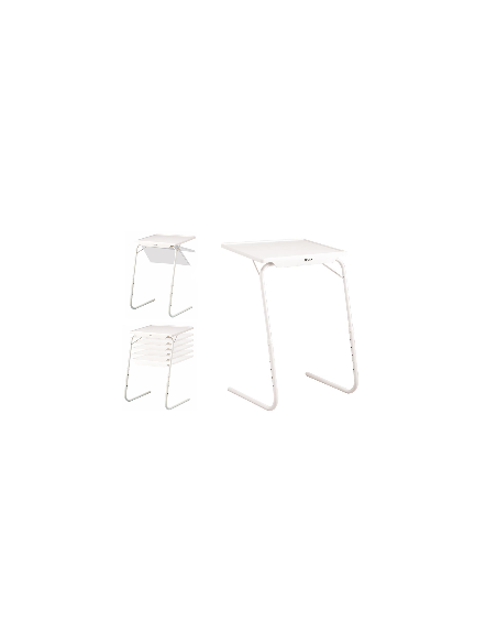 Witte verstelbare opvouwbare hulptafel met hoogte en instelbare hoek