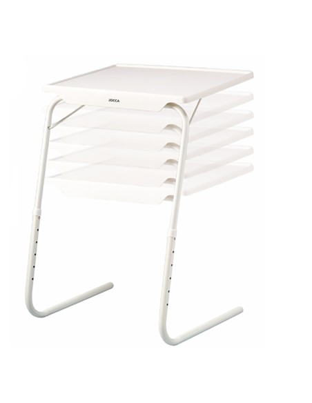 Table auxiliaire pliante réglable de blanc avec hauteur...