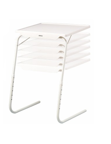 MESA AUXILIAR PLEGABLE REGULABLE BLANCA CON ALTURA Y ÁNGULO AJUSTABLE